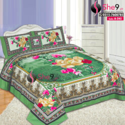 Green Floral Printed Bedsheets