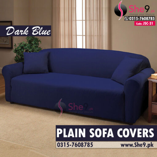 Beautiful Fitted Sofa Covers in Dark Blue - Jersey Knitting Fabric